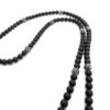 men black beads sterling silver spacers and dagger pendant necklace