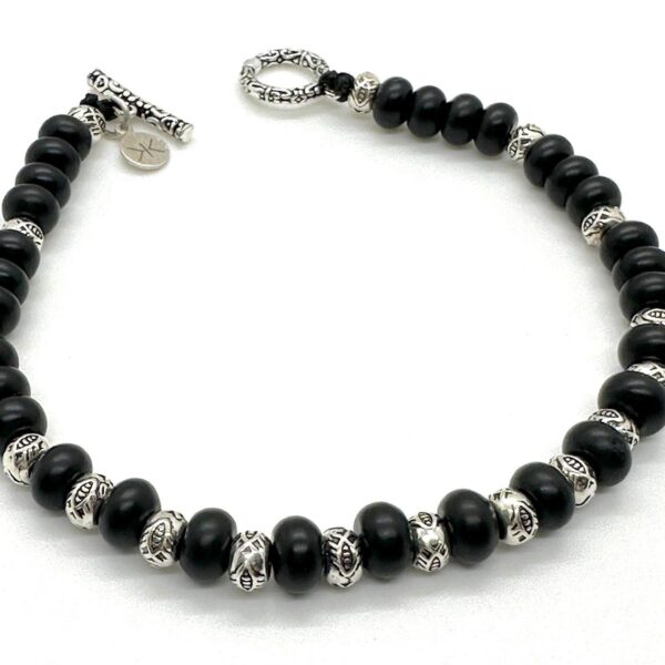 onyx sterling silver bracelet