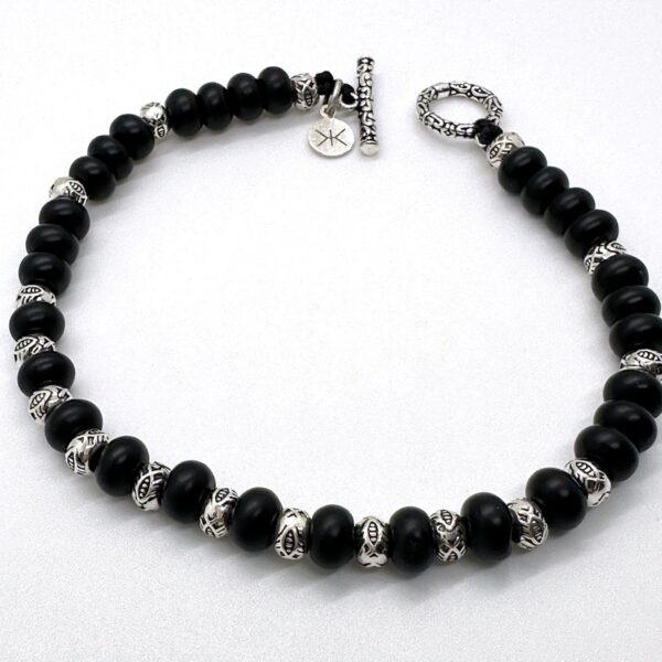 onyx sterling silver bracelet